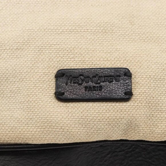 SAINT LAURENT Muse Tote Bag Canvas Leather Beige Gold - Picture 9 of 16